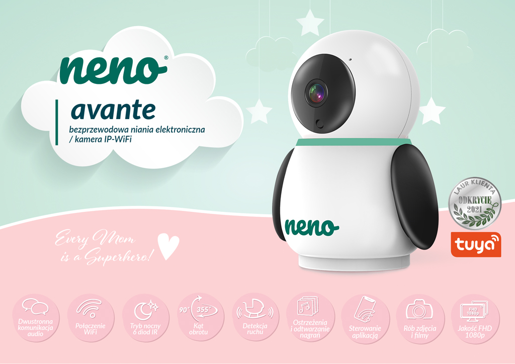 NENO Pestúnka detská smart wi-fi / Video monitor Avante