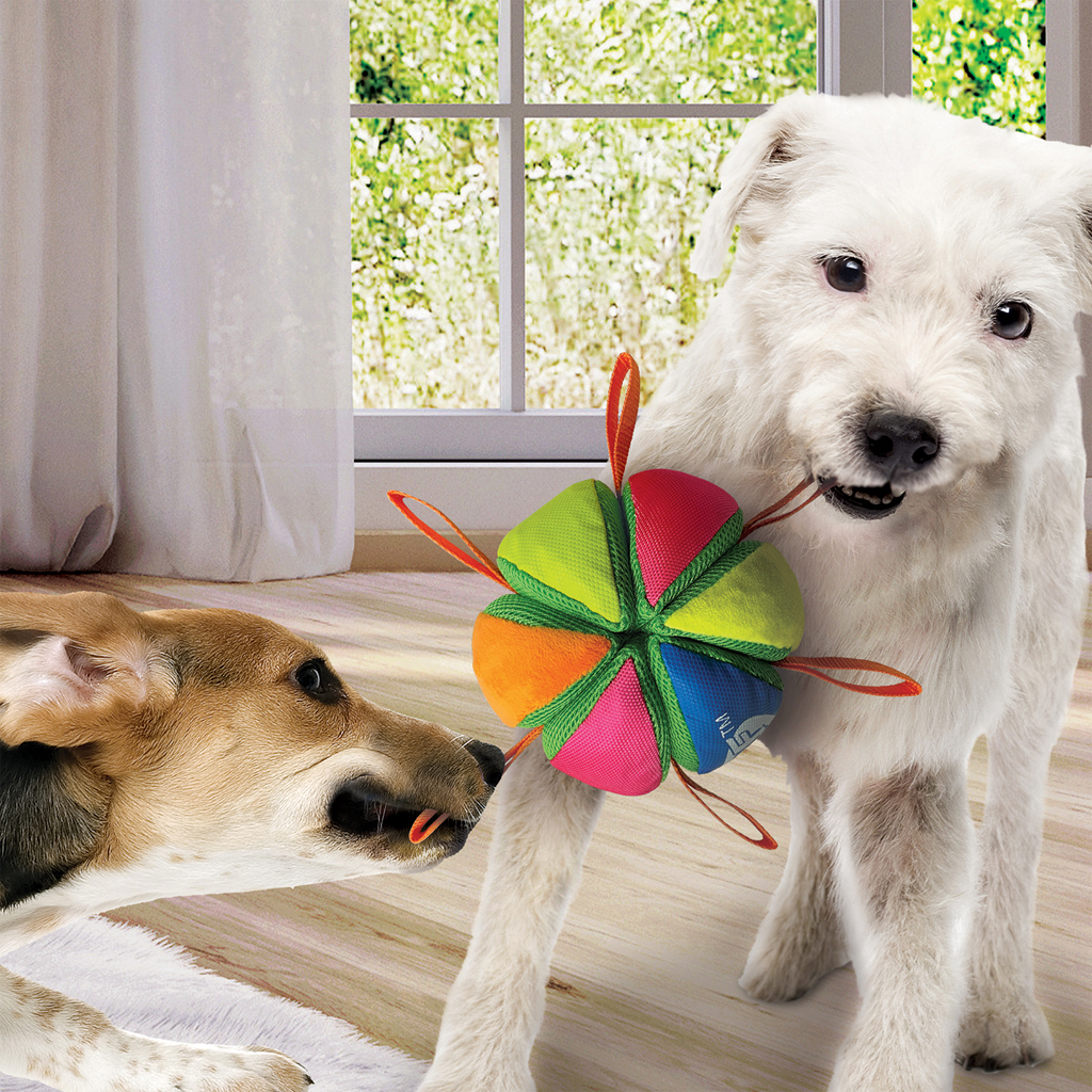 NERF DOG Hračka pre psov plyšová pískacia a chrumkavá loptička 15 cm