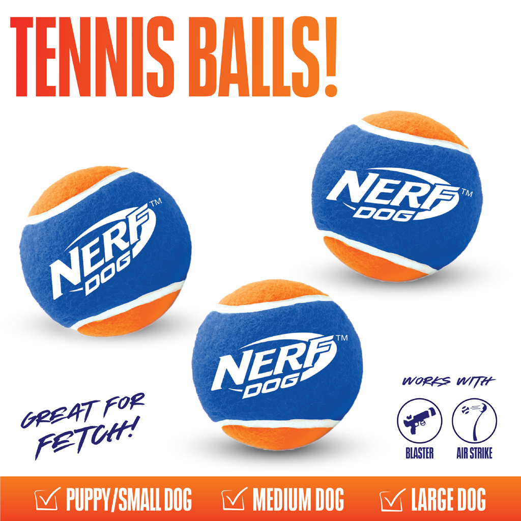 NERF DOG Hračka pre psov 3 ks tenisových loptičiek bez pískadla v tlakovej dóze 6,5 cm