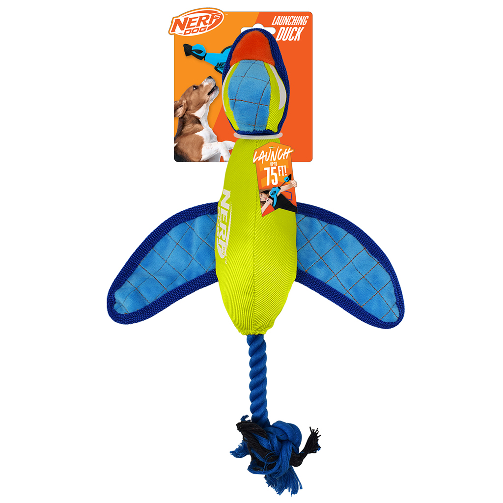 NERF DOG Hračka pre psov Nylonová plyšová kačica s chrumkavými krídlami na hádzanie 42 cm