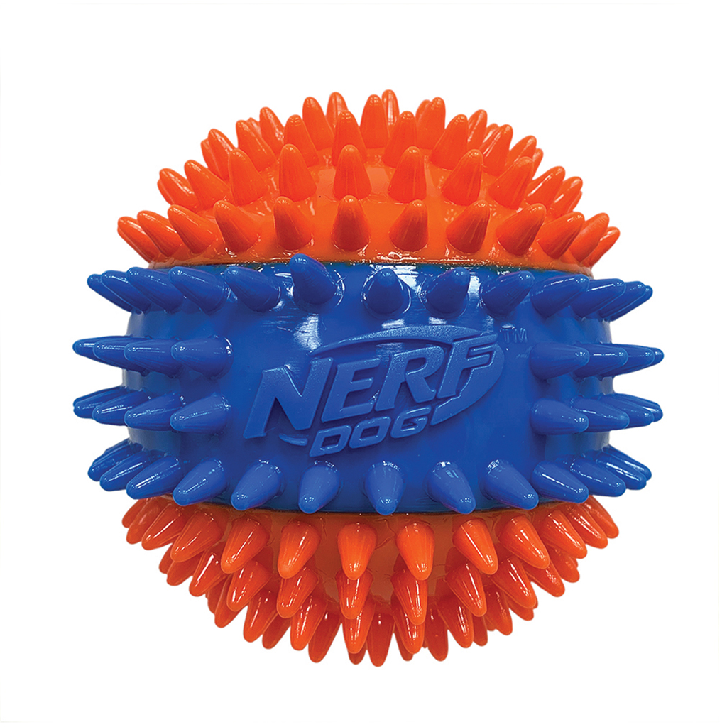 NERF DOG Hračka pre psov pískacia loptička so spikmi 6,9 cm