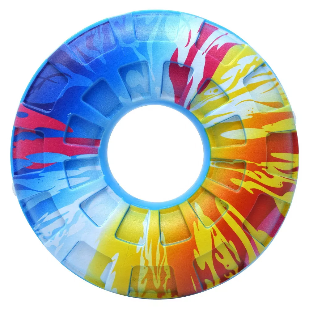 NERF DOG Hračka pre psov pískací kruh s farebným úchopom 15 cm