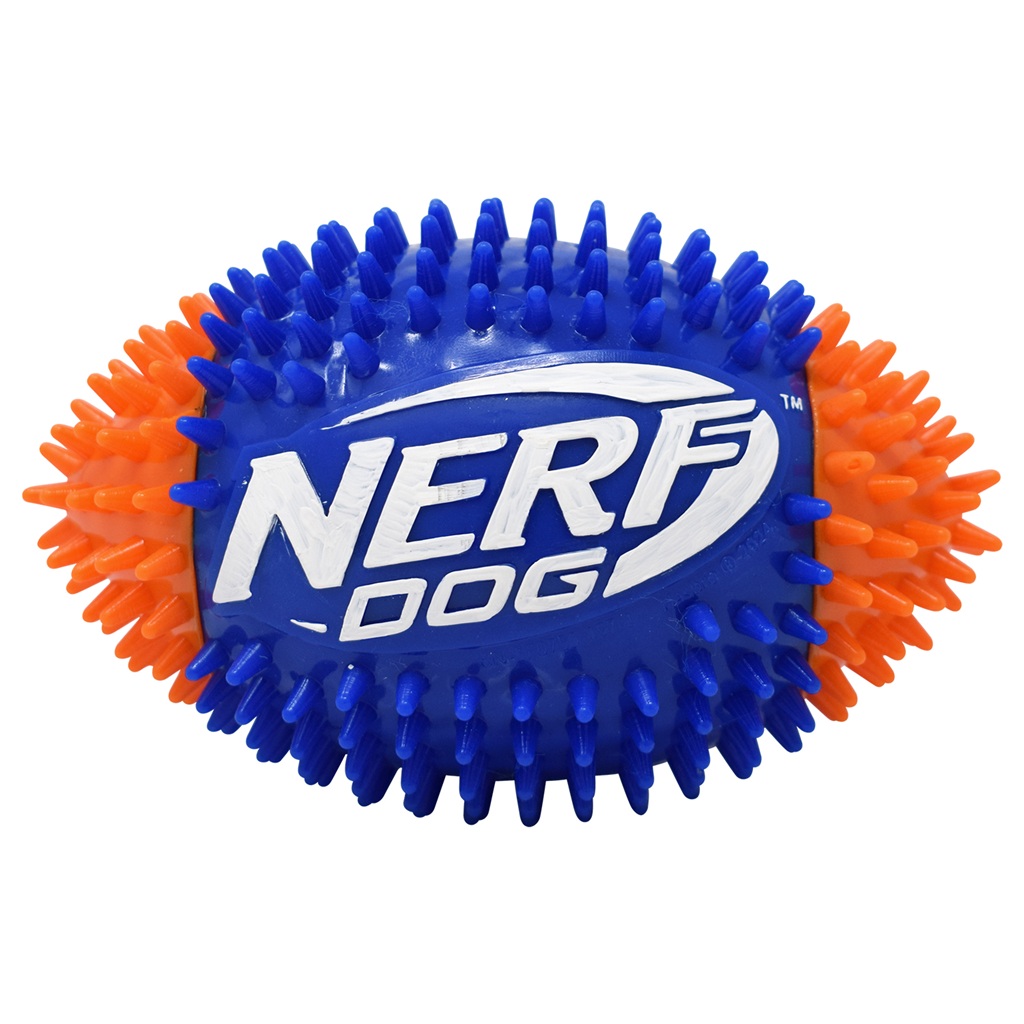 NERF DOG Hračka pro psy pískací fotbalový míč se spikemi 15 cm