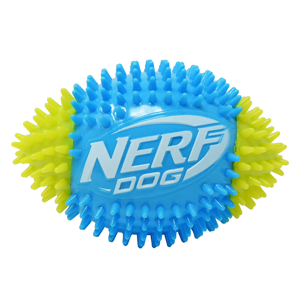 NERF DOG Hračka pre psov pískacia futbalová lopta so spikemi 15 cm