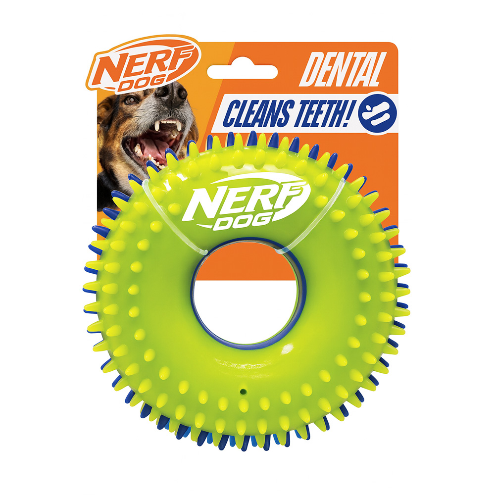 NERF DOG Hračka pre psov pískací kruh so spikmi 15 cm