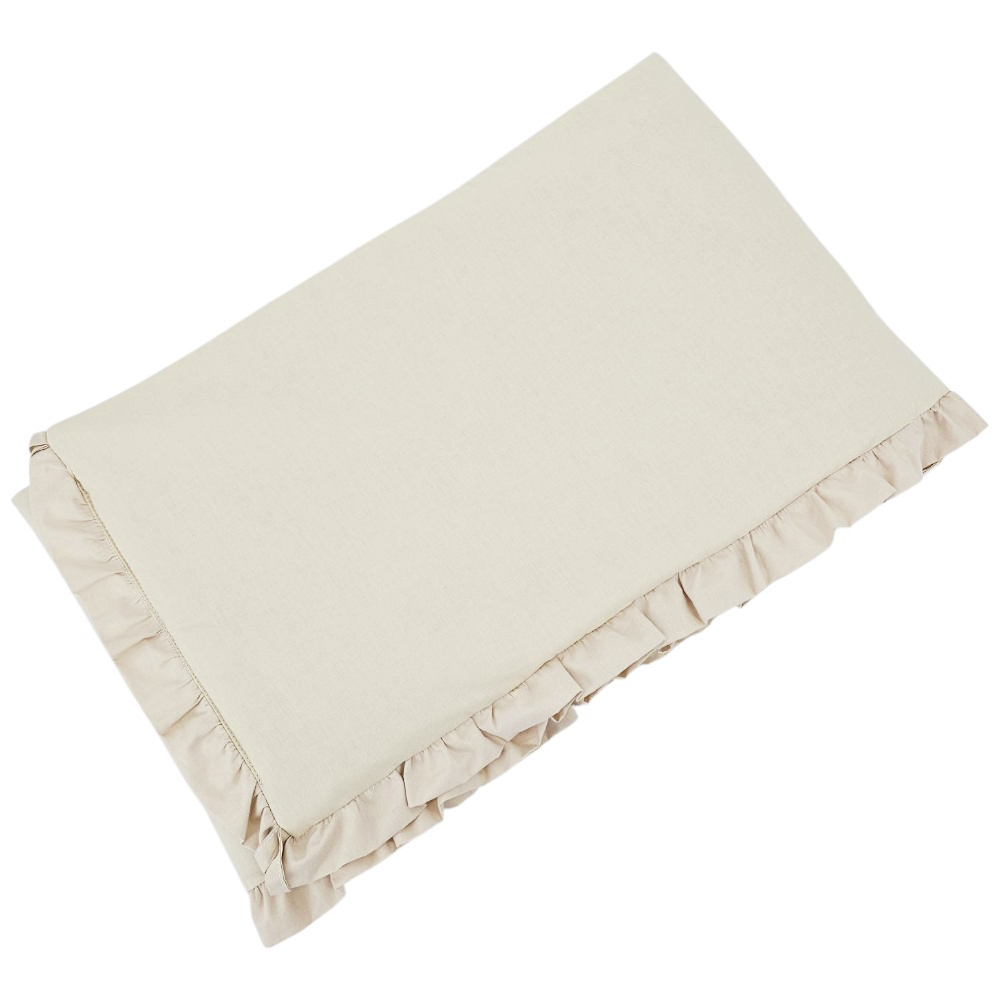 EKO Mantinel do postieľky bavlnený s volánikom Light Beige 360cm