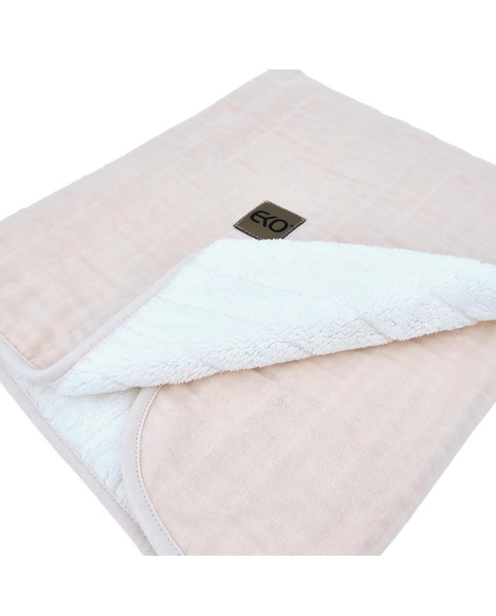 EKO Deka mušelínová s kožušinou Rose pink 75x90 cm