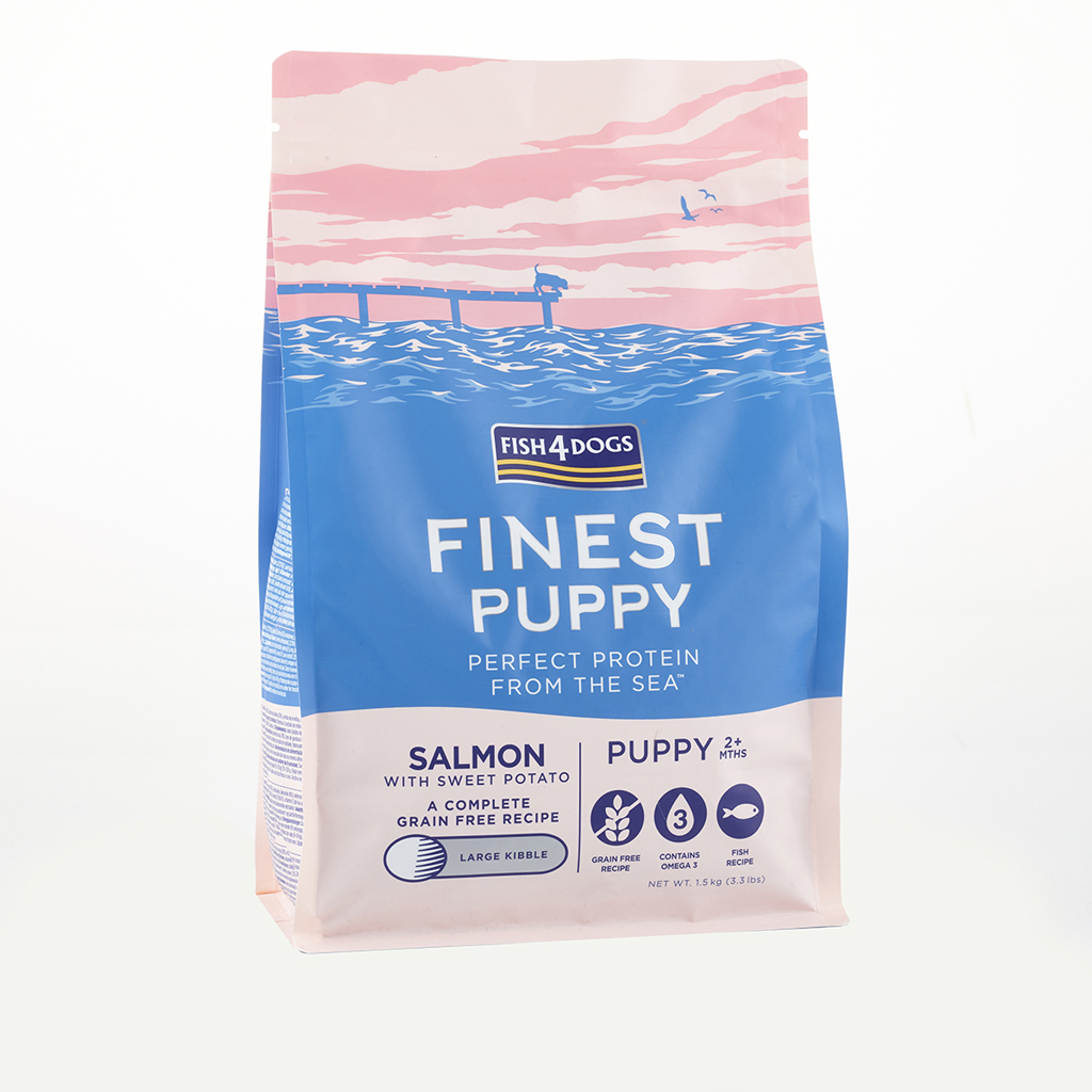 FISH4DOGS Granule veľké pre šteniatka Finest losos so sladkými zemiakmi 6 kg, 2m+