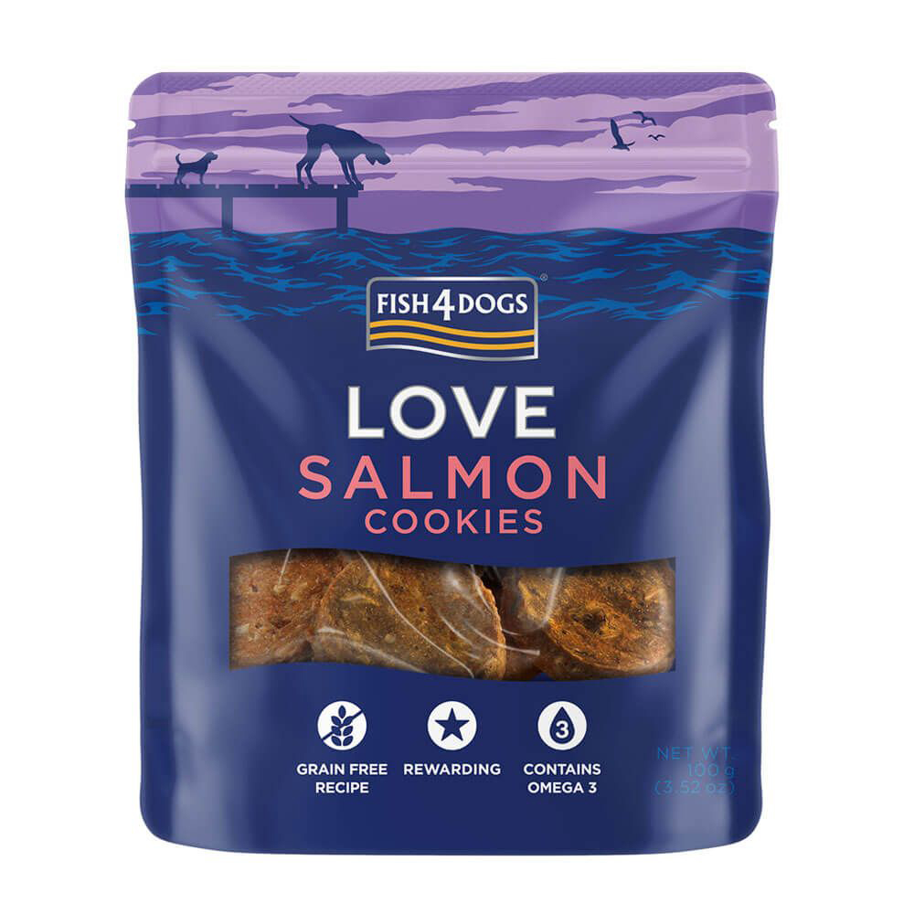 FISH4DOGS Pamlsky pre psov lososové cookies 100g