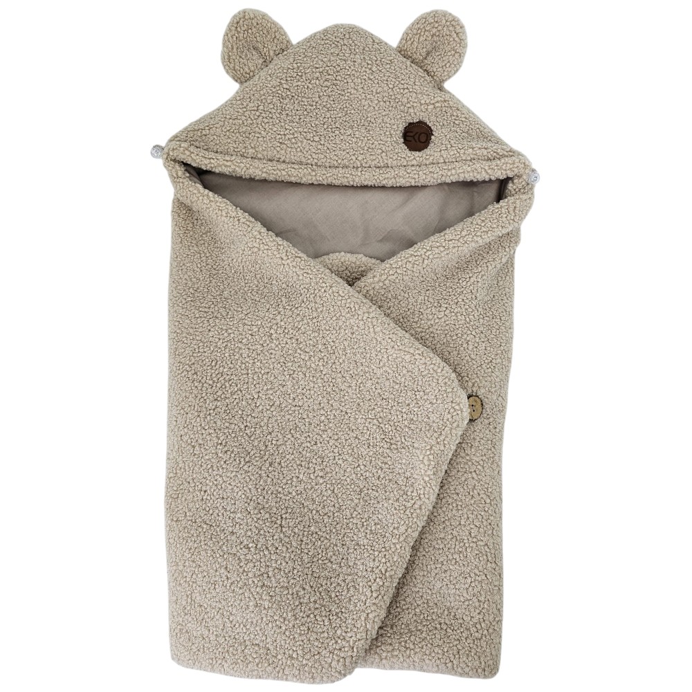 EKO Fusak do autosedacky buclé s bavlnou Dark Beige 110x100cm