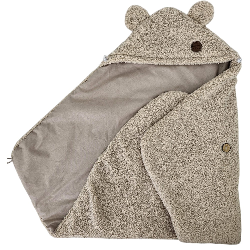 EKO Fusak do autosedacky buclé s bavlnou Dark Beige 110x100cm