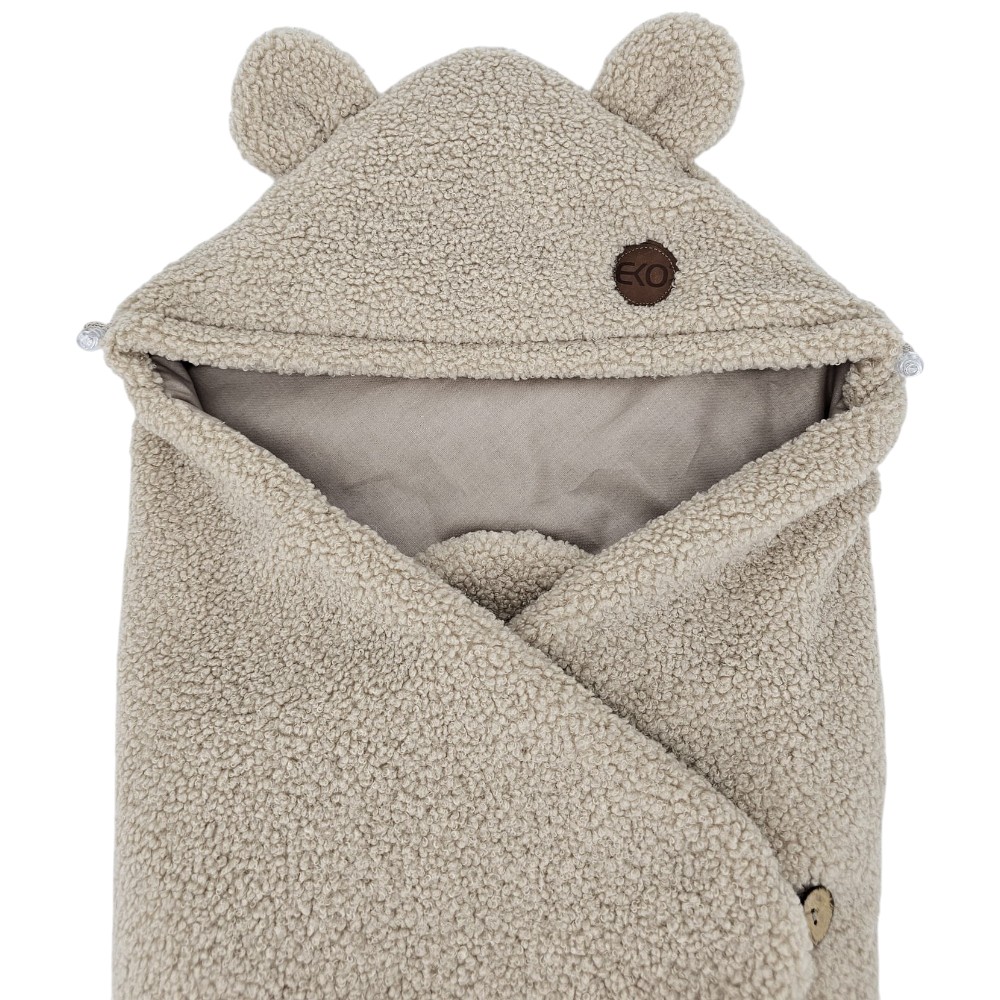 EKO Fusak do autosedacky buclé s bavlnou Dark Beige 110x100cm