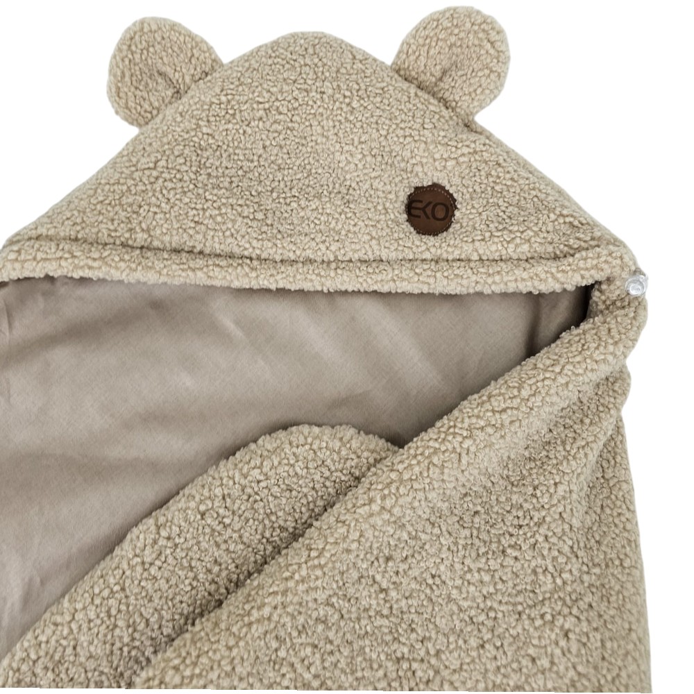 EKO Fusak do autosedacky buclé s bavlnou Dark Beige 110x100cm