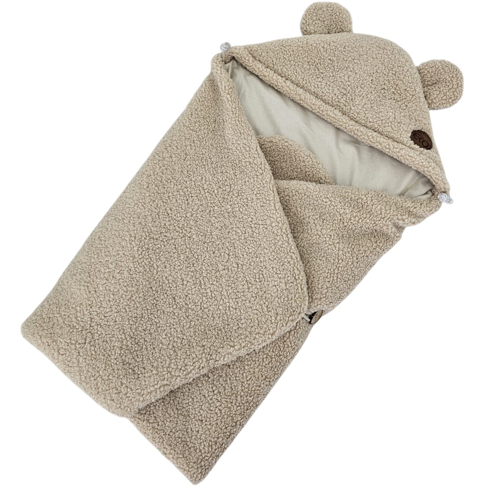 EKO Fusak do autosedacky buclé s bavlnou Light Beige 110x100cm