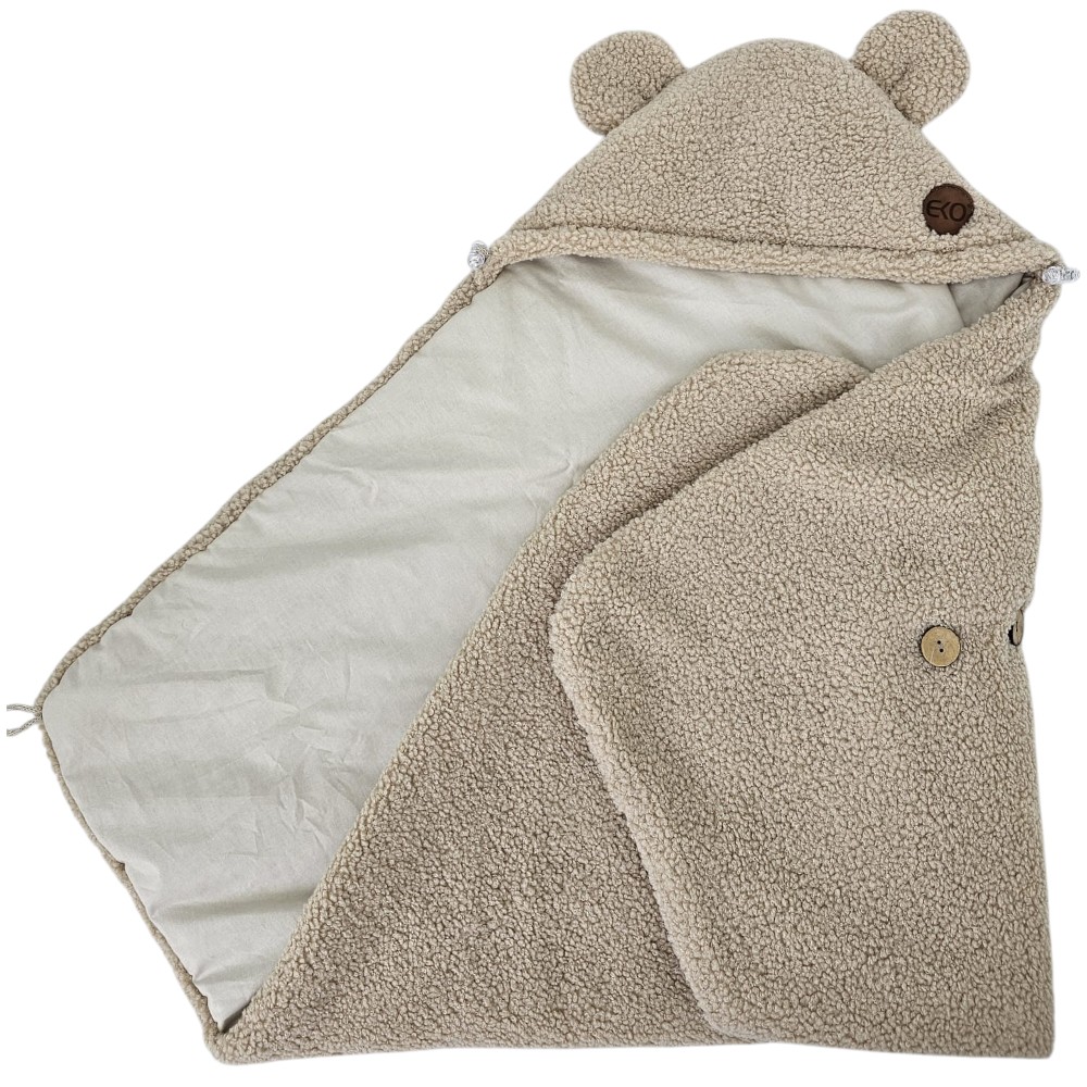 EKO Fusak do autosedacky buclé s bavlnou Light Beige 110x100cm