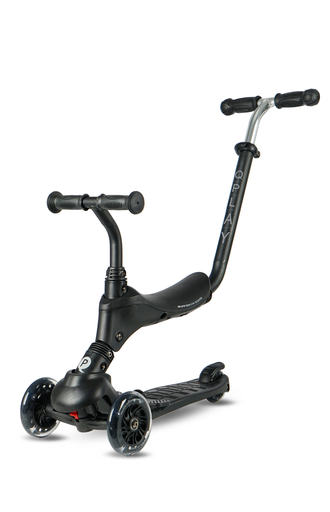 QPLAY Kolobežka Sema Pro Black, 5 v 1, s LED kolečky, věk 1-6 let