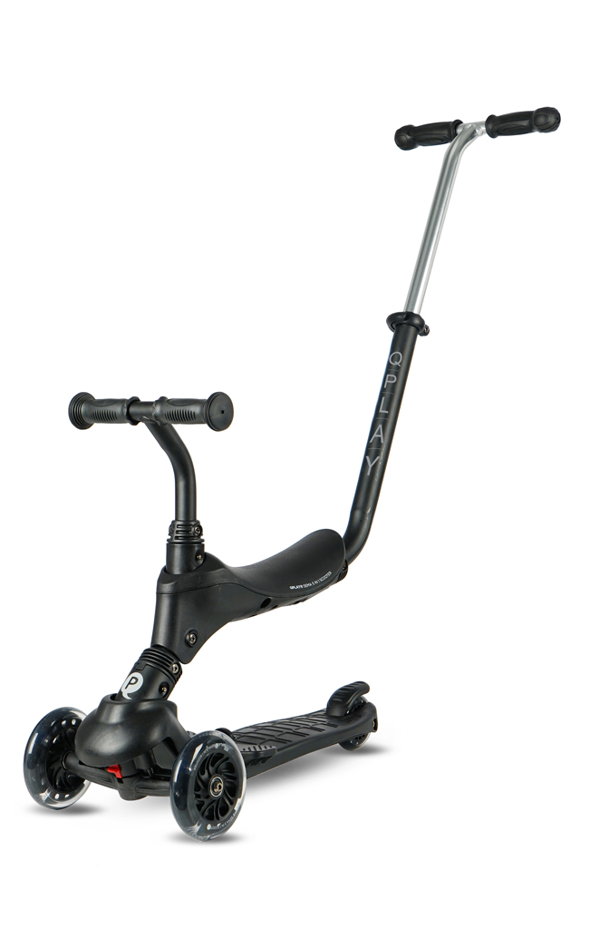 QPLAY Kolobežka Sema Pro Black, 5 v 1, s LED kolečky, věk 1-6 let