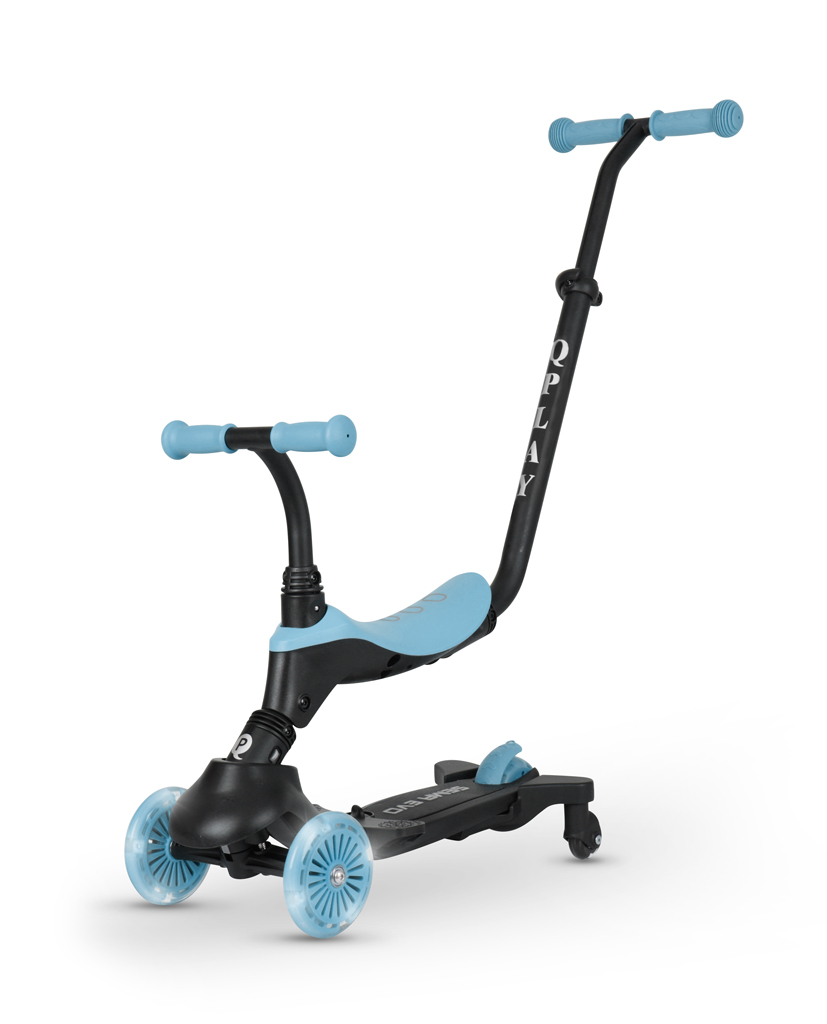 QPLAY Kolobežka / odrážadlo Sema Evo s LED svetlami Sky Blue, vek 1 - 6 rokov, do 50 kg
