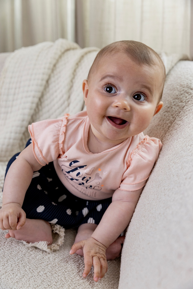 DIRKJE Šaty kr. rukáv ružová + námornícka modrá dievča veľ.110