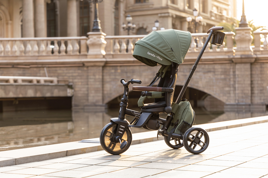 QPLAY Trojkolka Comfo Max Olive Green, 7v1, vek 10-72 mesiacov