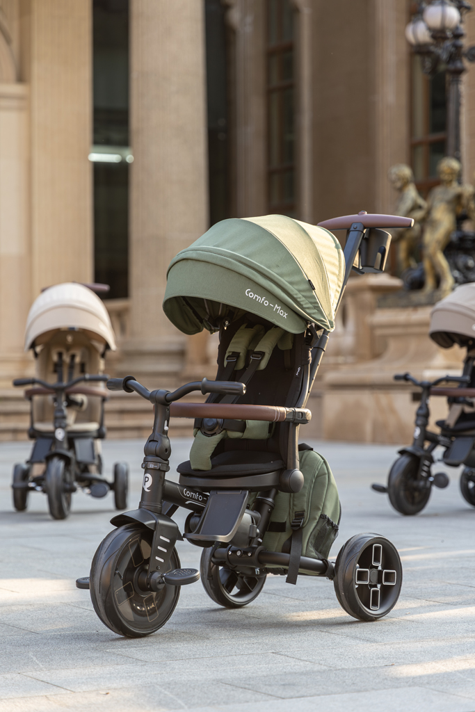 QPLAY Trojkolka Comfo Max Olive Green, 7v1, vek 10-72 mesiacov