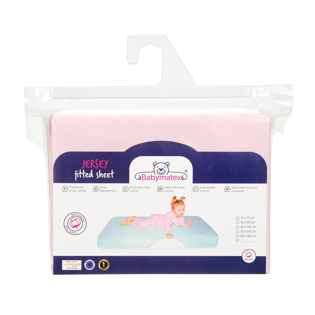 BABYMATEX Prostěradlo napínací Jersey 60x120cm starorůžové