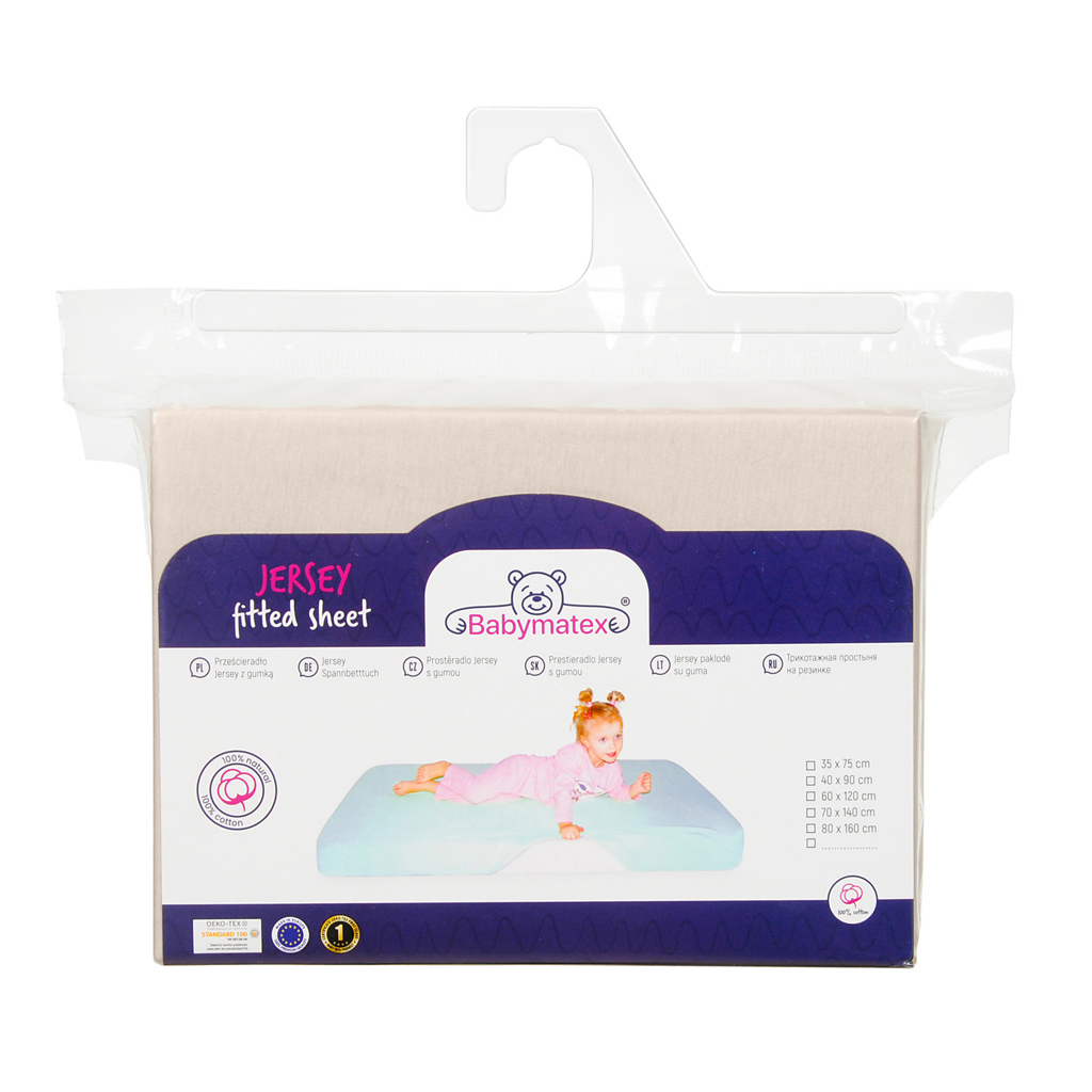 BABYMATEX Plachta napínacia Jersey 60x120cm svetlo béžová