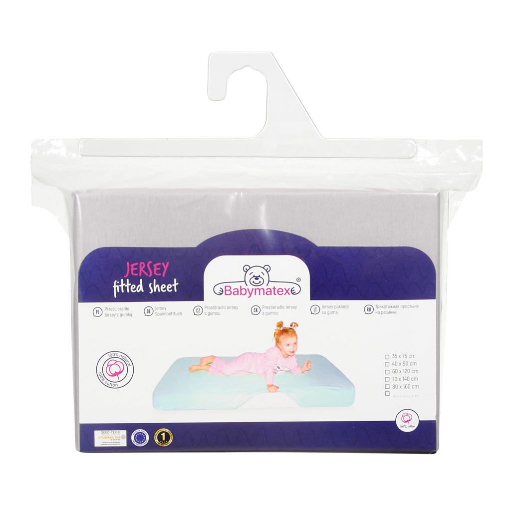 BABYMATEX Prostěradlo napínací Jersey 60x120cm světle šedé