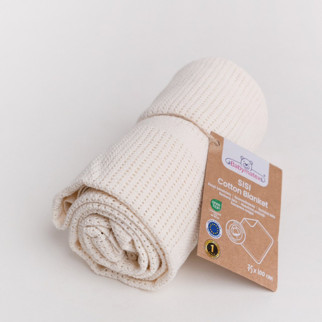 BABYMATEX Deka úpletová z bavlny 75x100cm Sisi ecru, slonová kost