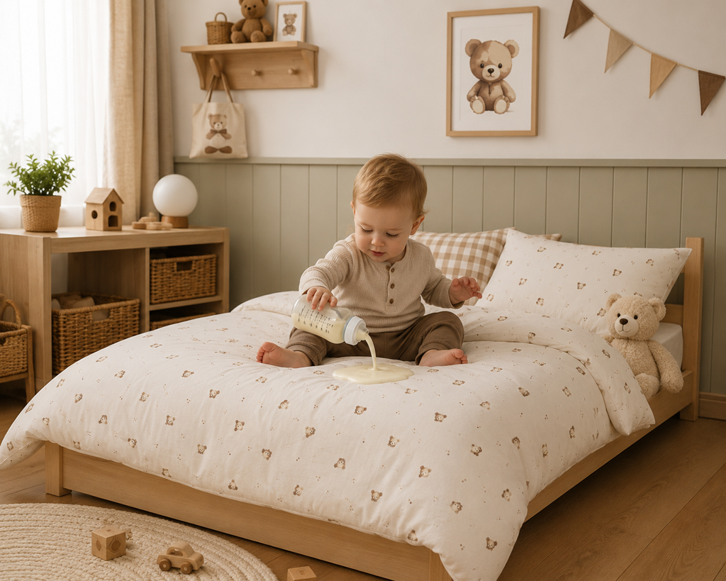 BABYMATEX Obliečky nepremokavé Jersey 100x135cm, 40x60cm Medvedík