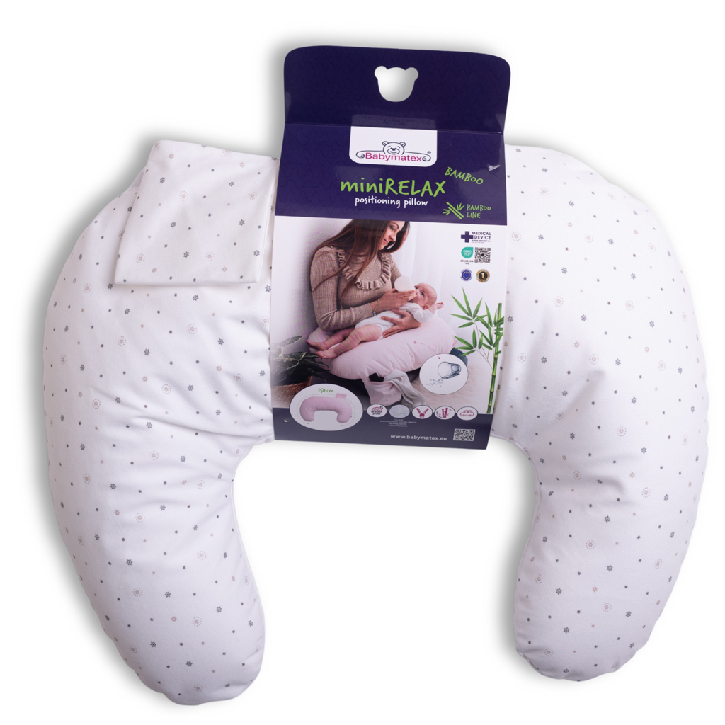 BABYMATEX Vankúš na dojčenie polohovací miniRelax Jersey 150cm Hviezdičky