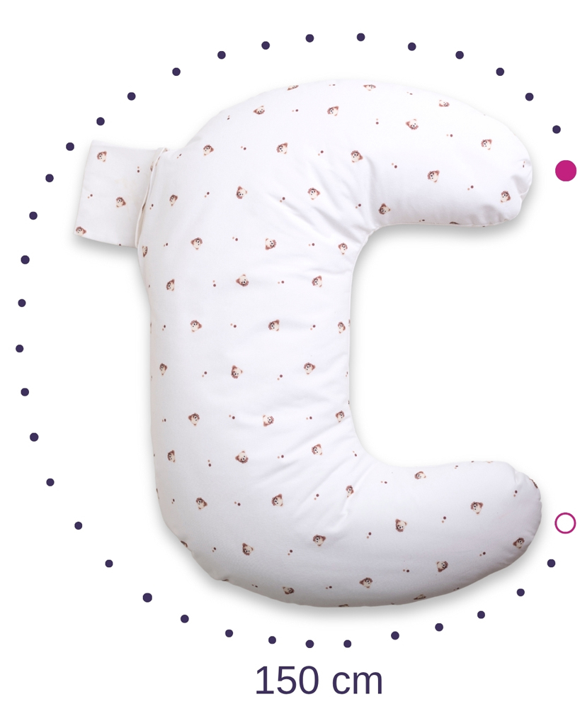 BABYMATEX Vankúš na dojčenie polohovací miniRelax Jersey 150cm Medvedík