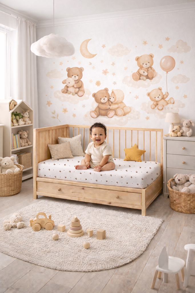 BABYMATEX Prostěradlo napínací Jersey 60x120cm Medvídek