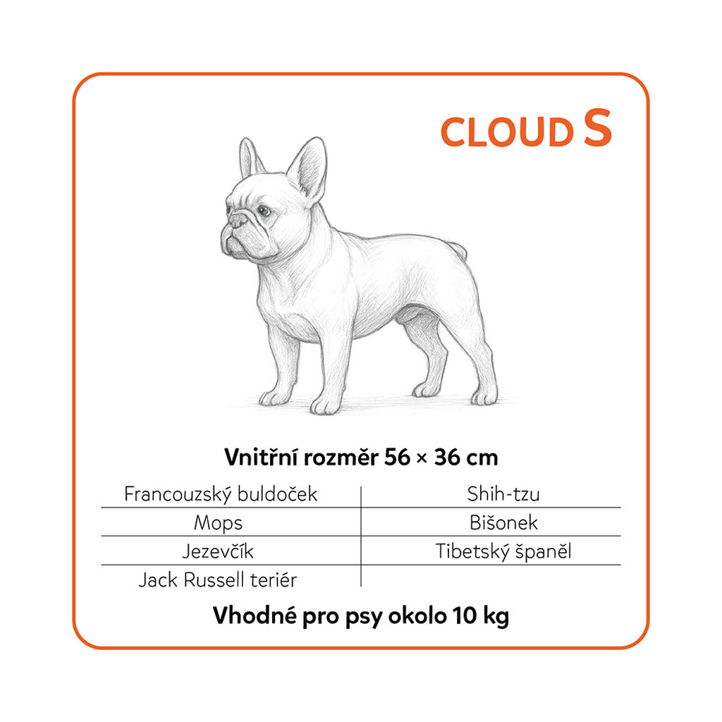 EXPLORER DOG Pelech ortopedický Cloud S 80x60 Dusty Pink