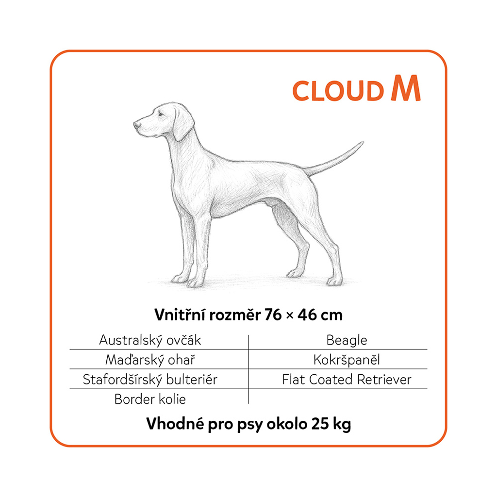 EXPLORER DOG Pelech ortopedický Cloud M 100x70 Dusty Pink