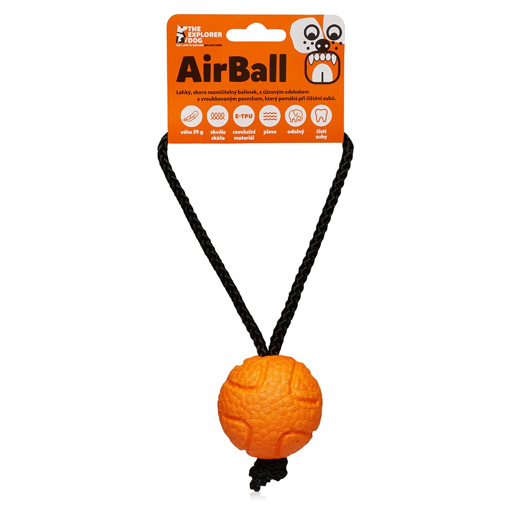 EXPLORER DOG AirBall na provaze Oranžový 6,5 cm