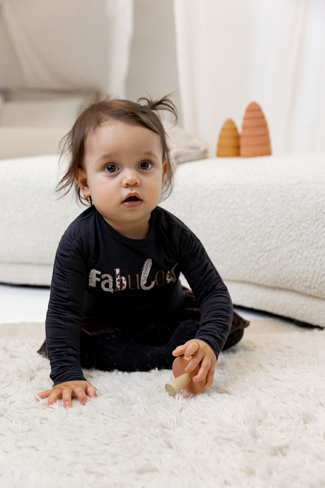 DIRKJE Tričko dl.rukáv tm. šedá dievča veľ.68