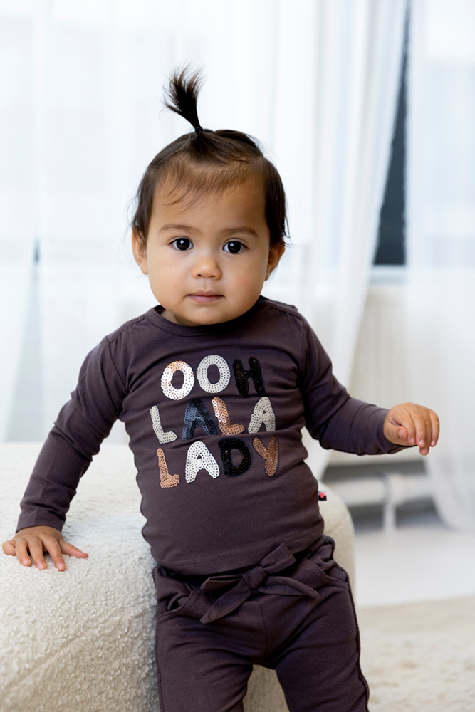 DIRKJE Tričko dl.rukáv šedohnedá dievča veľ.68