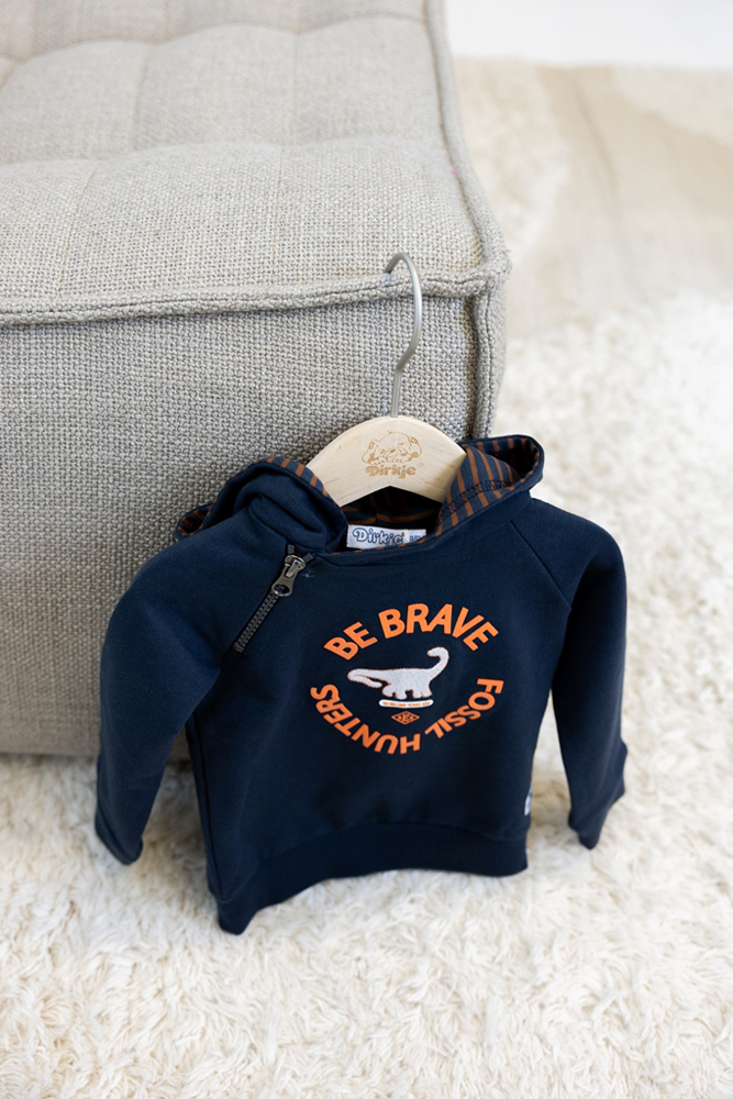 DIRKJE Mikina s kapucí tm. modrá kluk vel. 74 