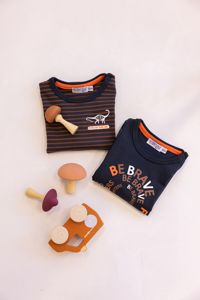 DIRKJE Tričko dl.rukáv tm. modrá s pásikmi chlapec veľ.56