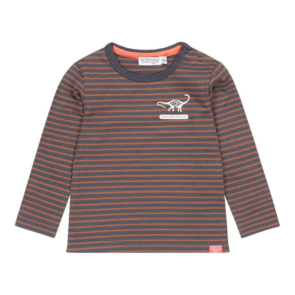DIRKJE Tričko dl.rukáv tm. modrá s proužky kluk vel.74