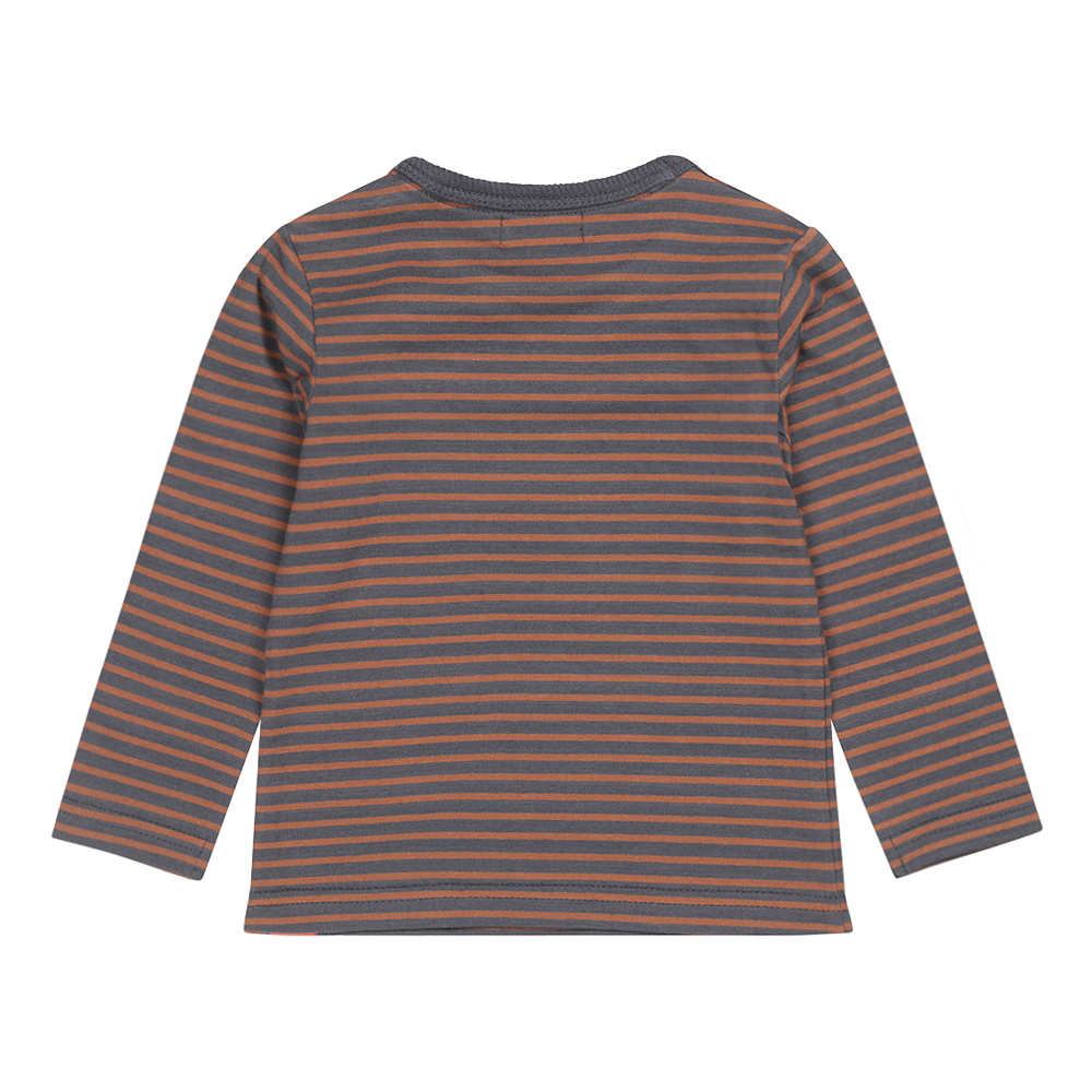 DIRKJE Tričko dl.rukáv tm. modrá s pásikmi chlapec veľ.86