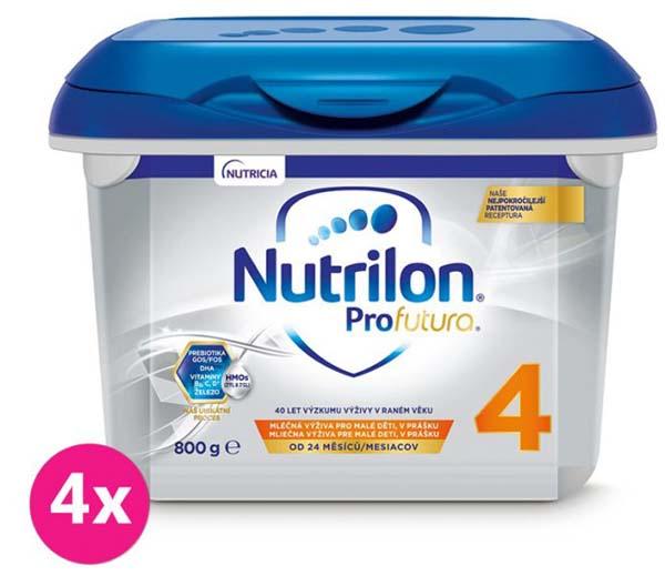 4x NUTRILON 4 Profutura (800 g) - batoľacie mlieko od uk. 24. mesiaca
