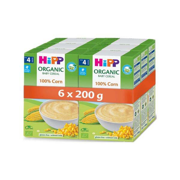6x HiPP BIO Prvá obilná kaša 100 % kukuričná 200 g, 4m+