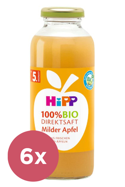 6x HiPP 100 % Bio Juice Jablkova šťava