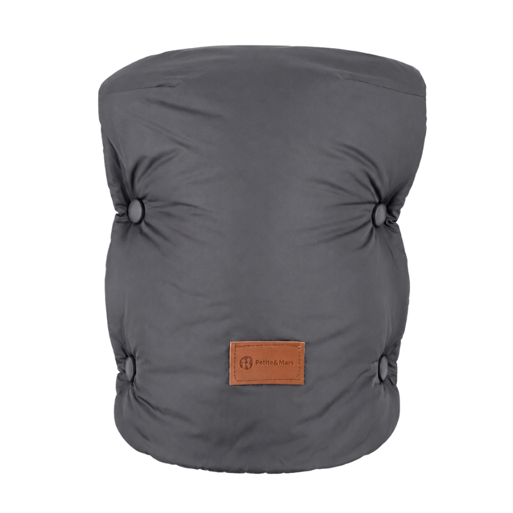 PETITE&MARS Set zimný fusak Jibot 3v1 + rukavice na kočík Jasie Charcoal Grey