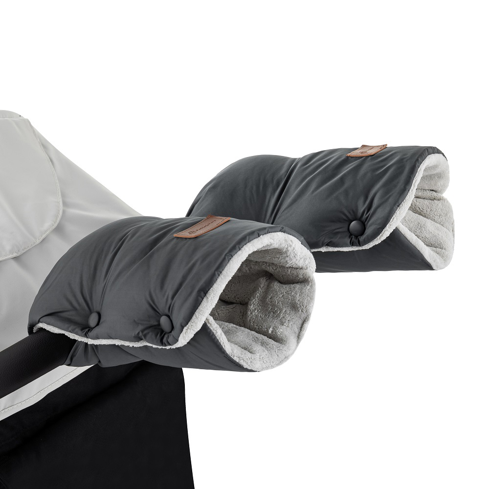 PETITE&MARS Set zimný fusak Jibot 3v1 + rukavice na kočík Jasie Charcoal Grey
