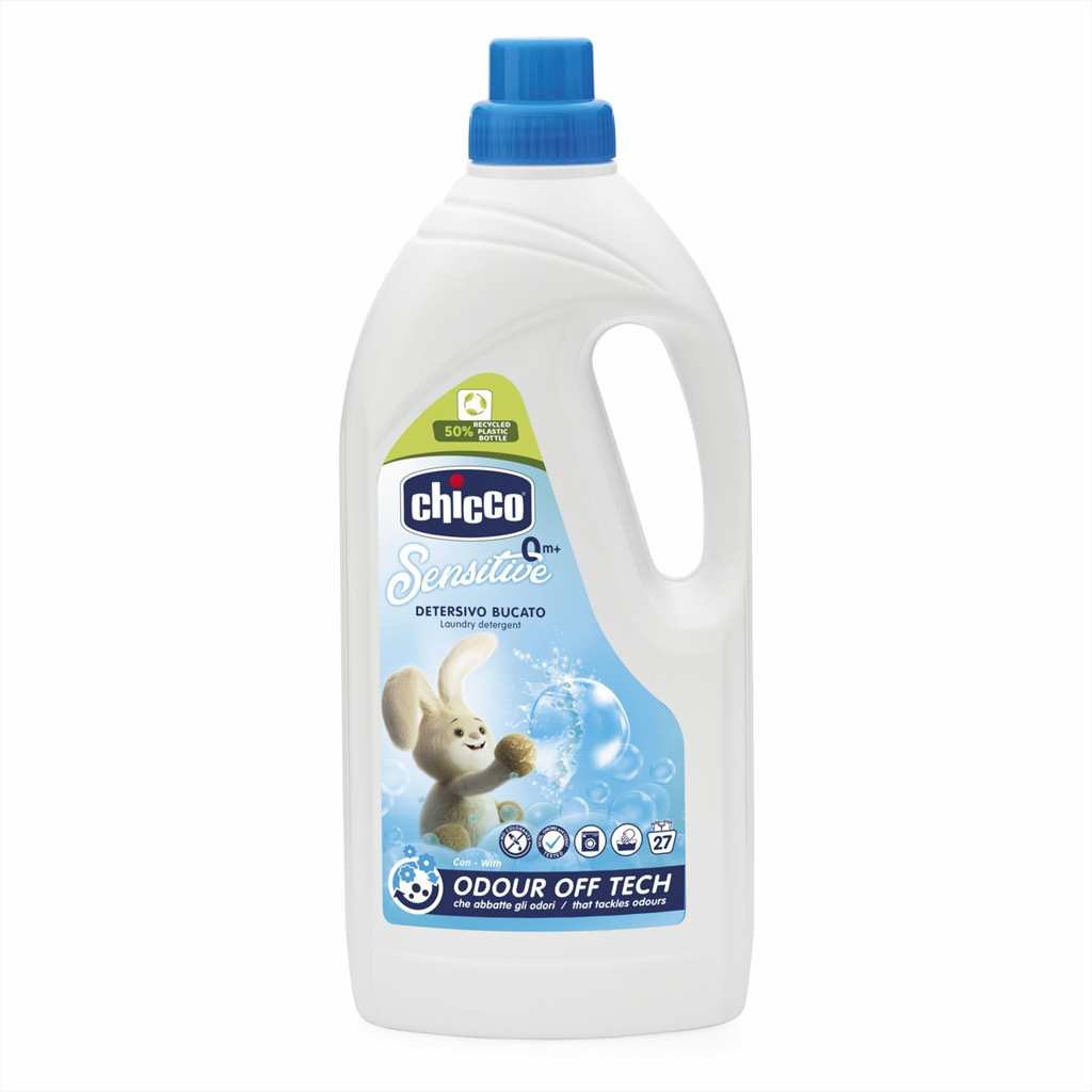 CHICCO Prací gél Baby Sensitive 1,5 l + Aviváž Baby Sensitive koncentrovaná Sladký púder 750 ml