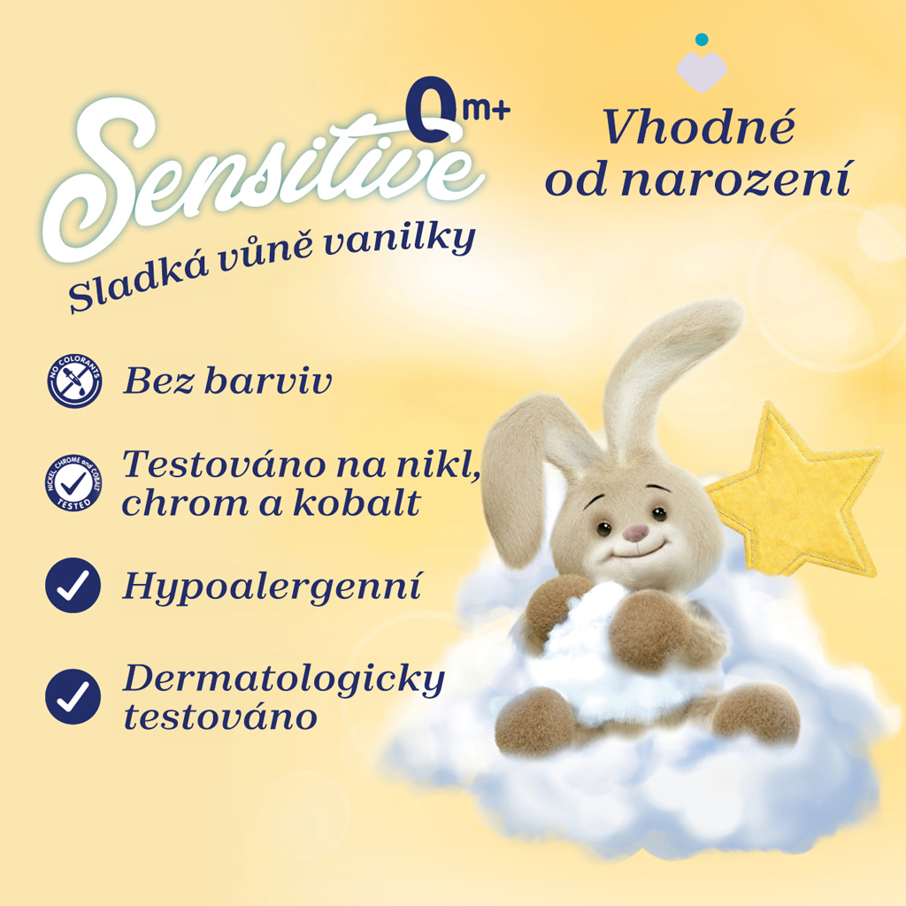 CHICCO Prací gél Baby Sensitive 1,5 l + Aviváž Baby Sensitive koncentrovaná Jemný dotyk 750 ml