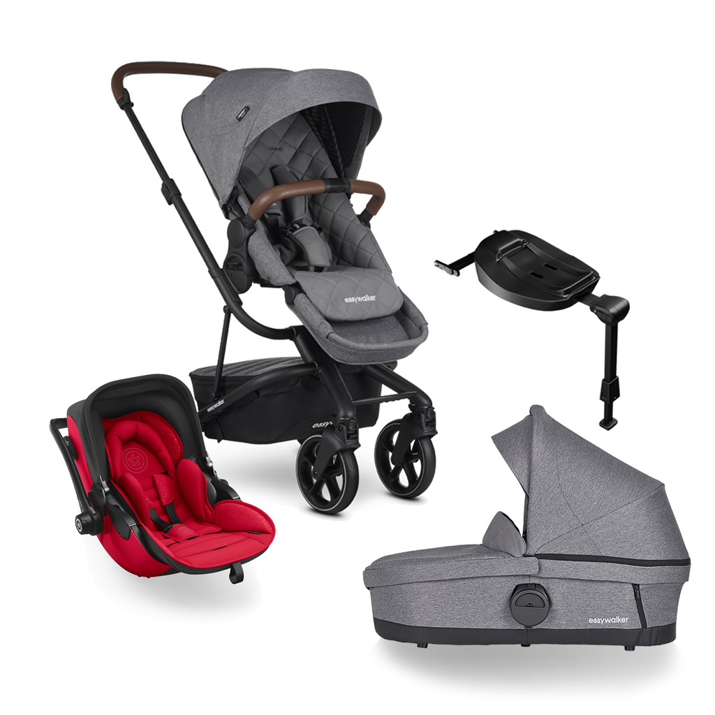 EASYWALKER Kočárek kombinovaný Harvey3 Premium 4v1 Diamond Grey/Chilli Red